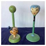 Pair of Vintage Wooden Hat Stands