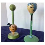 Pair of Vintage Wooden Hat Stands