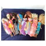 Group of 8 Barbies