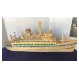 Vintage Hand Crafted Wooden Cruise Ship Model