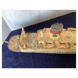 Vintage Hand Crafted Wooden Cruise Ship Model