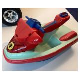 Tyco RC Jet Turbo Spiderman Car + Spiderman Batt. Op. Motorcycle + Spiderman Jet Ski