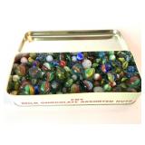 Tin Full of Vintage Marbles