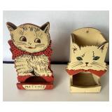 4 Vintage Wooden Wall Mounted Match Boxes: Lot #1