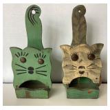 4 Vintage Wooden Wall Mounted Match Boxes: Lot #2