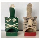 4 Vintage Wooden Wall Mounted Match Boxes: Lot#3