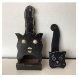 4 Vintage Wooden Wall Mounted Match Boxes: Lot #4