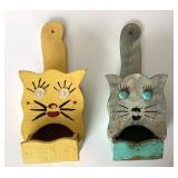 4 Vintage Wooden Wall Mounted Match Boxes: Lot #5