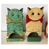 4 Vintage Wooden Wall Mounted Match Boxes: Lot #7