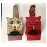 4 Vintage Wooden Wall Mounted Match Boxes : Lot #8