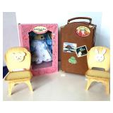Muffy VanderBear Plush Toy, Steamer Trunk and Chairs