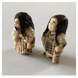 Pair of Vintage Japanese Two Faced Netsukes #4