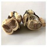 Pair of Vintage Japanese Two Faced Netsukes #4