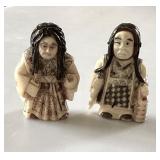 Pair of Vintage Japanese Two Faced Netsukes #4