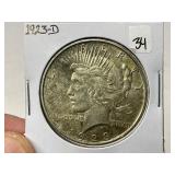 1923-D Peace Silver Dollar