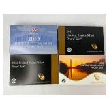 4x Proof Set Run from 2010-2013
