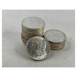 20x 1887 Solid Date Tube of Morgan Silver Dollars