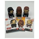 Set of 3 LEGO Star Wars BrickHeadz Figures: Kylo Ren, Chewbacca, and Rey