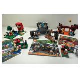 Collection of LEGO Minecraft Sets with Characters and Manuals