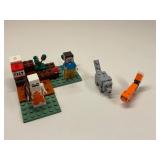 Collection of LEGO Minecraft Sets with Characters and Manuals