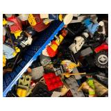 Assorted LEGO Bricks and Minifigures Collection