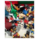 Assorted LEGO Bricks, Minifigures, and Organizer Set