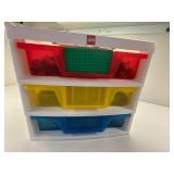 Assorted LEGO Bricks, Minifigures, and Organizer Set