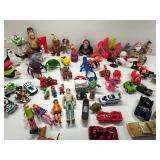 Collection of Assorted Action Figures and Toy Cars