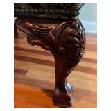 Ralph Lauren Wingback Armchair with Floral Upholstery and Ornate Legs