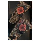 Ralph Lauren Wingback Armchair with Floral Upholstery and Ornate Legs