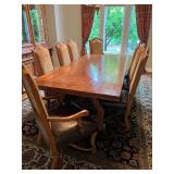 Henredon Dining Table with 8 Upholstered Chairs Set