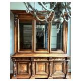 Henredon Lighted China Cabinet with Intricate Carvings