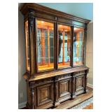 Henredon Lighted China Cabinet with Intricate Carvings
