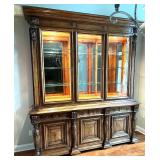 Henredon Lighted China Cabinet with Intricate Carvings