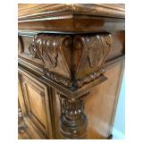 Henredon Lighted China Cabinet with Intricate Carvings