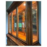 Henredon Lighted China Cabinet with Intricate Carvings