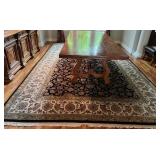 Oriental Wool Area Rug with Intricate Floral Design
