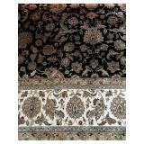 Oriental Wool Area Rug with Intricate Floral Design