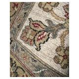 Oriental Wool Area Rug with Intricate Floral Design