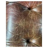 Hancock & Moore Brown Leather Ottoman with Tufted Design