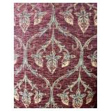 Stickley Upholstered Armchair and Ottoman Set with Floral Pattern