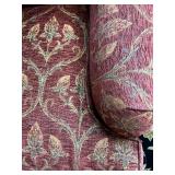 Stickley Upholstered Armchair and Ottoman Set with Floral Pattern