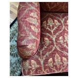Stickley Upholstered Armchair and Ottoman Set with Floral Pattern