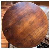 Round Mahogany Side Table by Milling Road / Baker Furniture with Curved Legs