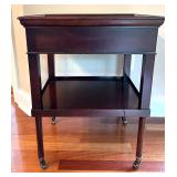 Milling Road by Baker Furniture Wooden Side Table with Casters