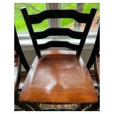 Set of 4 Vintage Wooden Ladder-Back Chairs