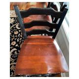 Set of 4 Vintage Wooden Ladder-Back Chairs