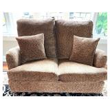 Stickley Upholstered Loveseat with Accent Pillows