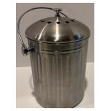 Stainless Steel Compost Bin with Handle and Filtered Lid