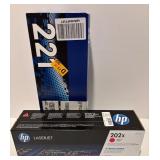 HP 202X Magenta LaserJet Toner and Brother 221 Toner Cartridge